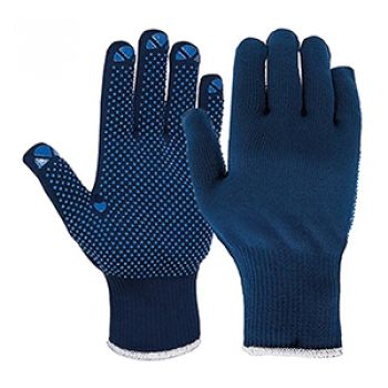 LUVA NYLON AZUL REV. PONTOS PVC - N.8