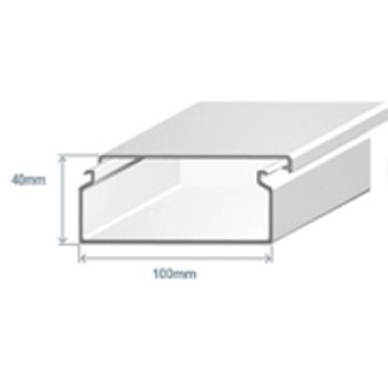 CALHA PLAST. BRANCA - 100X40MM - 2M