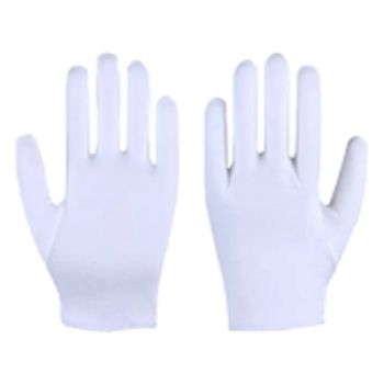 LUVA MALHA INTERLOCK - BRANCA - 8/L