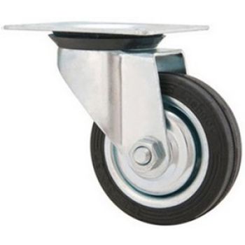 RODIZIO 125MM GIR. BORR. PRETA - 105X85 - 154MM