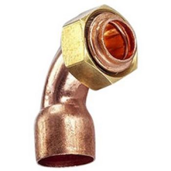 TERMINAL CURVO COBRE C/PORCA - 1"X22MM