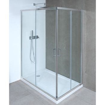 RESG.BASE VIDRO TRANSP. 5MM CROM PARMA - 100X80CM