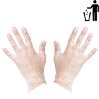 LUVA DESCART. VINIL C/PO - TRANSP. R220- M - 100UN