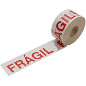 FITA ADESIVA "FRAGIL" VERM/BRANCO 50MM - 66M