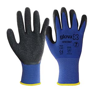 LUVA POLIESTER REV. LATEX PRETO - N.10