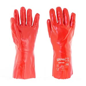 LUVA PVC VERMELHO 35 CM - N.10
