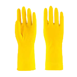 LUVA FIBRA ALGODAO REV. LATEX AMARELO 30 CM - N.8