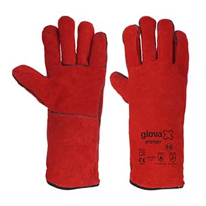 LUVA SOLDADOR CRUTE VERMELHO FORRO 35 CM - N.10