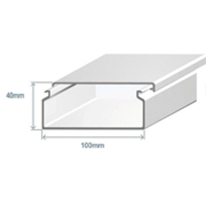 CALHA PLAST. BRANCA - 100X40MM - 2M