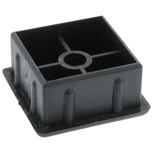 TACO PLAST. INT. QUAD. PRETO - 25X25X1.0MM - 4UN
