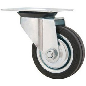 RODIZIO 125MM GIR. BORR. PRETA - 105X85 - 154MM