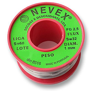SOLDA FIO ELECTRONICO 1MM BOBINE - 1/4KG