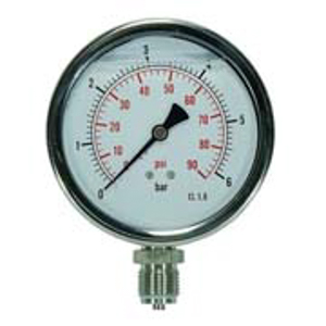 MANOMETRO VERT. GLICERINA - 1/4" -  0-6 BAR