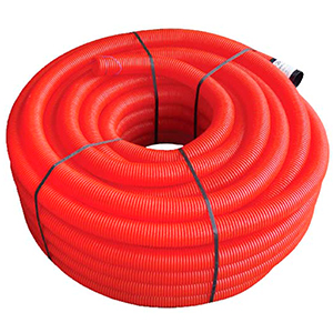 TUBO CORRUGADO VERMELHO ROLO - 125MM - 50M