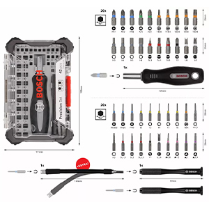 PONTAS DE APARAFUSAR C/PRECISAO - 42PC + EXTRA