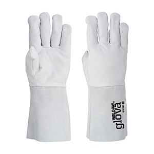 LUVA SOLDADOR MISTA CABRA CINZENTO 35CM - N.10